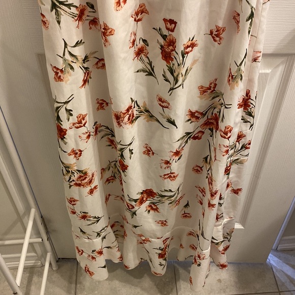Floral High Low Riffle Off Shoulder Dress - Picture 5 of 5